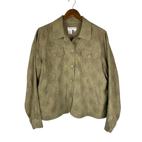 Coldwater Creek Vntg Long Sleeve Button Down Linen Blend Shacket Blazer Jacket - Picture 9 of 13